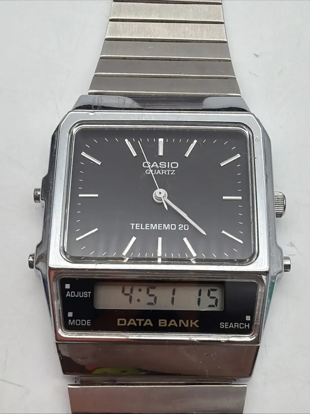 Casio AB-100 Analog Digital Data Bank Watch Module 344 Databank Repair - Read